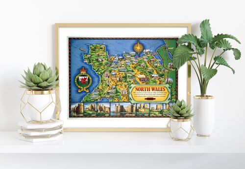 North Wales Map - 11X14” Premium Art Print