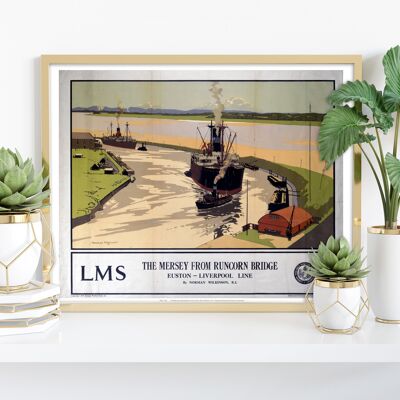 Le Mersey de Runcorn Bridge - 11X14" Premium Art Print