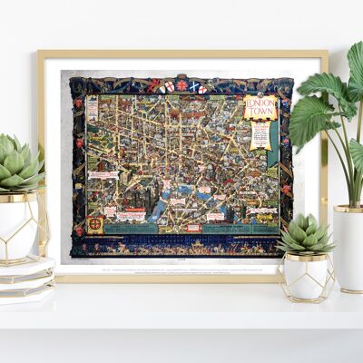 Una mappa della città di Londra - Stampa artistica premium 11 x 14".