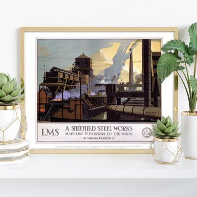 Sheffield Steel Works Lms – Premium-Kunstdruck im Format 11 x 14 Zoll
