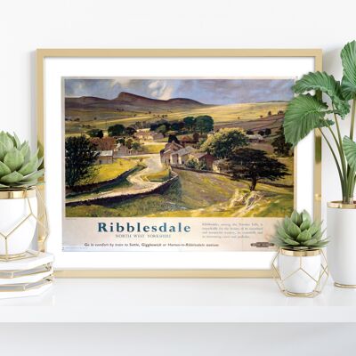 Ribblesdale North West Yorkshire - Impresión de arte premium de 11X14"