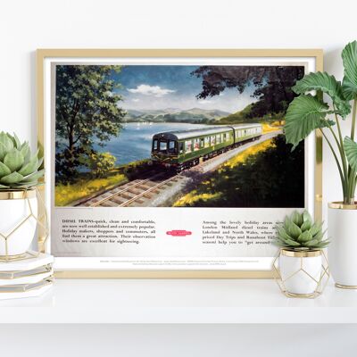 Trains Diesel, Lakeland anglais et nord du Pays de Galles Impression artistique