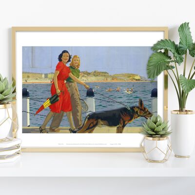 Belgien – Walk By The Sea – Premium-Kunstdruck, 27,9 x 35,6 cm