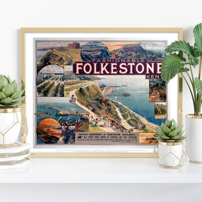 Modischer Folkestone Kent – Premium-Kunstdruck im Format 11 x 14 Zoll