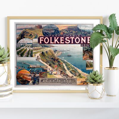 Modischer Folkestone Kent – Premium-Kunstdruck im Format 11 x 14 Zoll