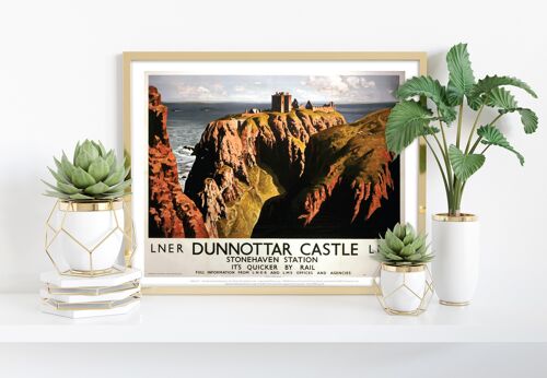 Dunnottar Castle Stonehaven Station Lner Lms - Art Print