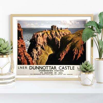 Dunnottar Castle Stonehaven Station Lner Lms - Kunstdruck