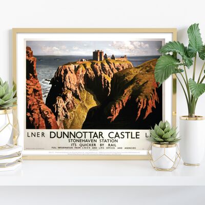 Dunnottar Castle Stonehaven Station Lner Lms - Art Print