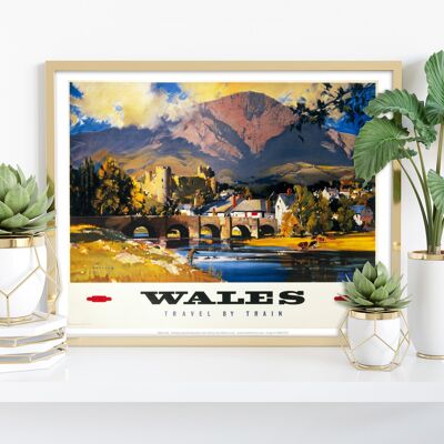 Wales Reisen mit dem Zug – Premium-Kunstdruck, 27,9 x 35,6 cm