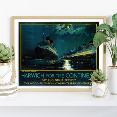 Harwich For The Continent - The Night Parade - Art Print