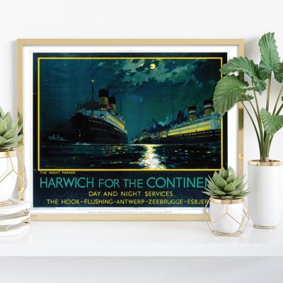 Harwich pour le continent - La parade nocturne - Impression artistique