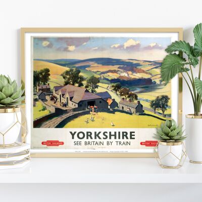 Yorkshire vedere la Gran Bretagna in treno - stampa d'arte premium 11 x 14".