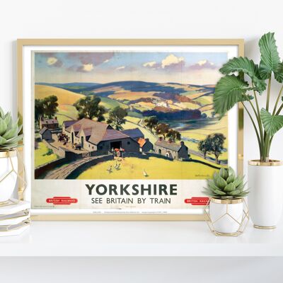 Yorkshire vedere la Gran Bretagna in treno - stampa d'arte premium 11 x 14".