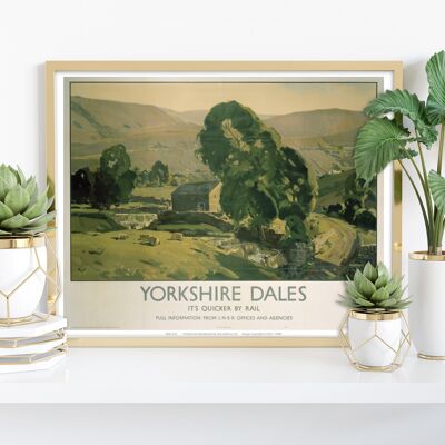 Yorkshire Dales C'est plus rapide en train - Impression d'art premium