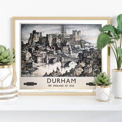 Durham See England By Rail - 11X14" Premium Art Print