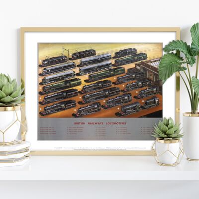 Locomotoras de los Ferrocarriles Británicos - Impresión de Arte Premium de 11X14"