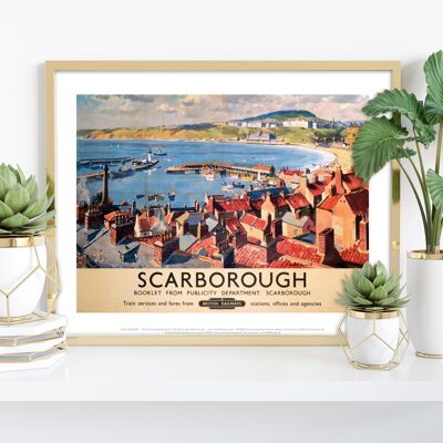 Scarborough de la ciudad - Ferrocarriles británicos - Lámina artística