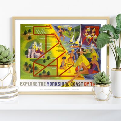 Esplora la costa dello Yorkshire in treno - Stampa artistica premium