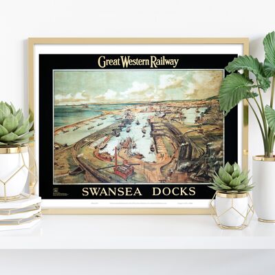 Swansea Docks Gwr - Stampa artistica premium 11 x 14".