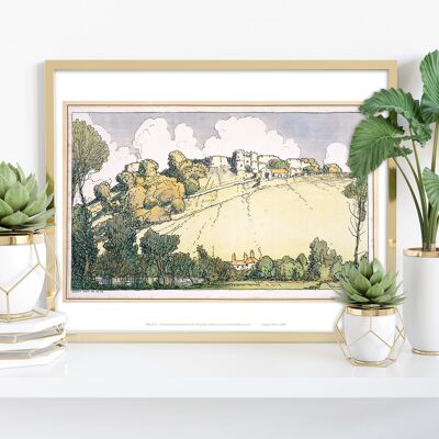 Château surplombant la colline - 11X14" Premium Art Print