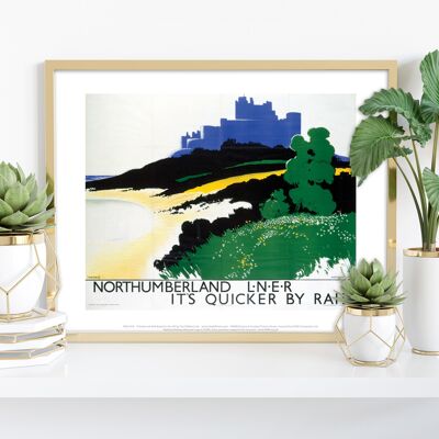 Northumberland - It's Quicker By Rail - Stampa artistica premium