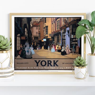 York, ciudad amurallada de los días antiguos - 11X14" Premium Art Print