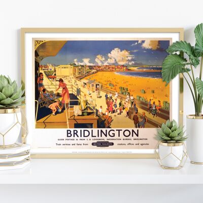 Bridlington Beach View - È più veloce in treno - Stampa artistica