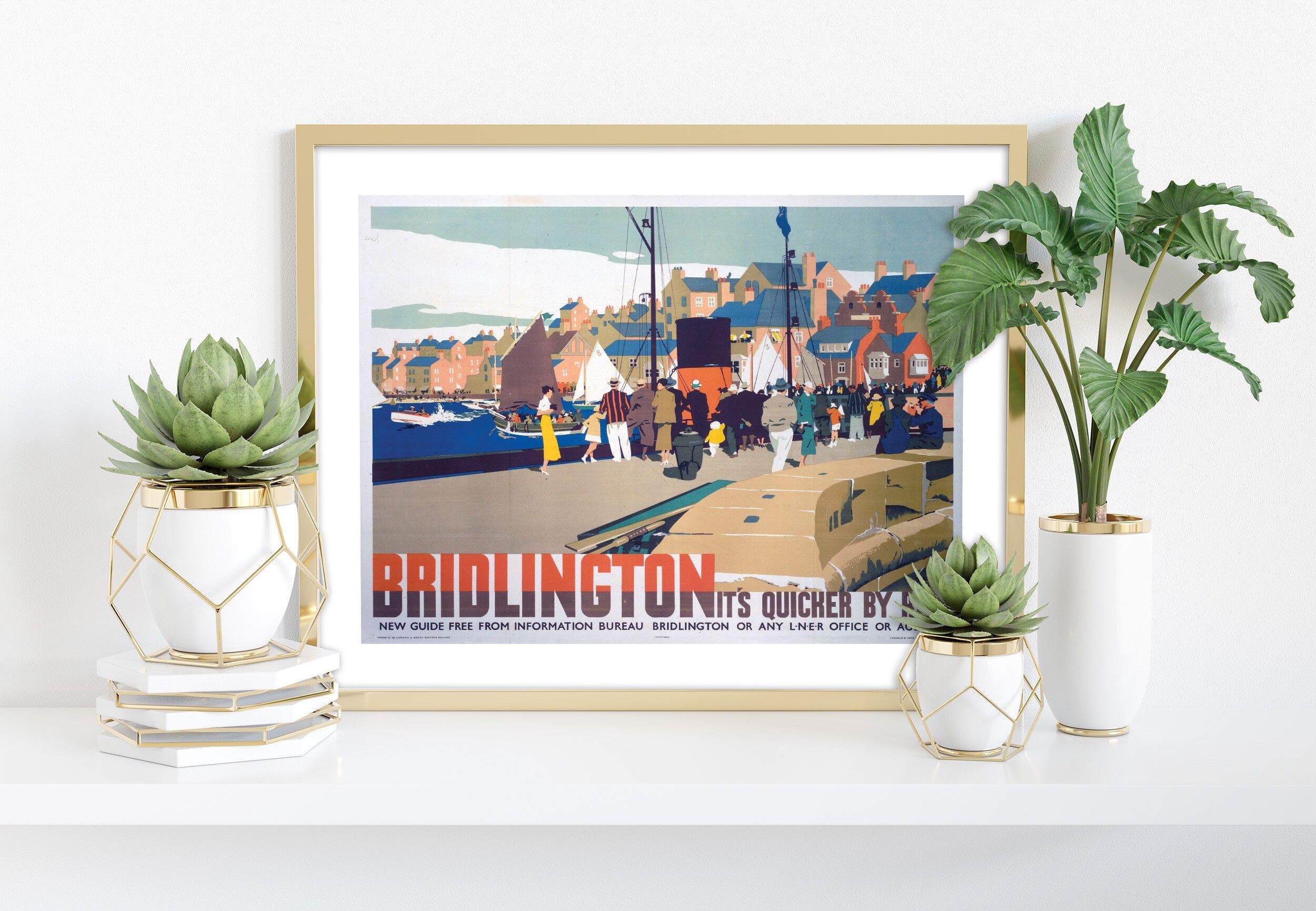Bridlington Busy Docks - È più veloce in treno - Stampa artistica