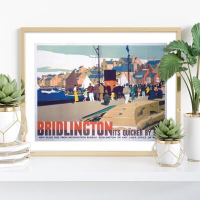 Bridlington Busy Docks - It's Quicker By Rail - Art Print