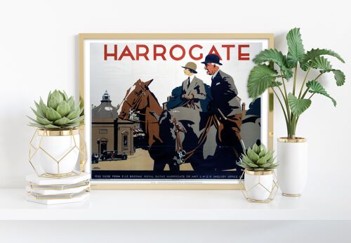 Harrogate, Couple On Horses - 11X14” Premium Art Print