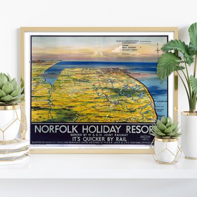 Norfolk Holiday Resorts – Premium-Kunstdruck im Format 11 x 14 Zoll