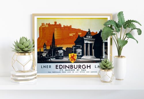 Edinburgh, It's Quicker By Rail - 11X14” Premium Art Print