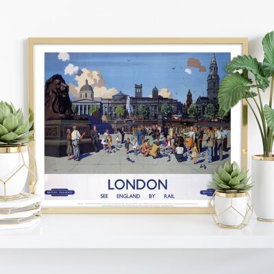 Londres - Voir l'Angleterre en train - 11X14" Premium Art Print