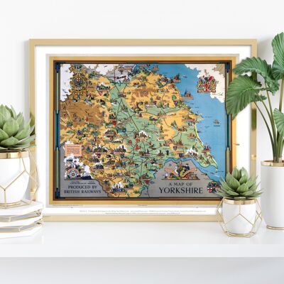 A Map Of Yorkshire - British Railways - Premium Art Print