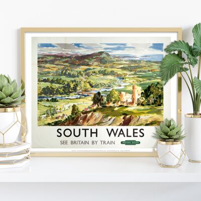 Galles del sud, vedere la Gran Bretagna in treno - 11 x 14" stampa d'arte premium