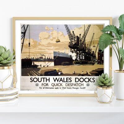 Docks du sud du Pays de Galles pour une expédition rapide - Impression artistique Premium