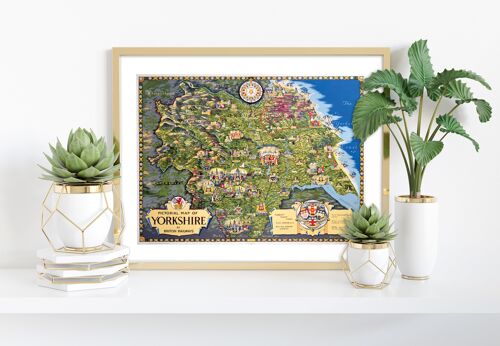 Pictorial Map Of Yorkshire - 11X14” Premium Art Print