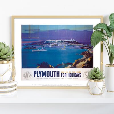 Plymouth, centro dell'ovest - 11 x 14" stampa d'arte premium