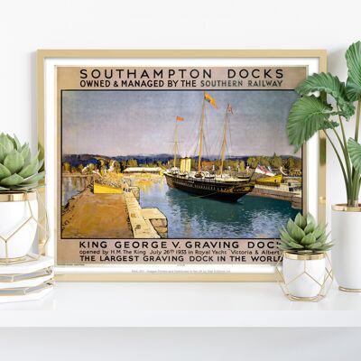 Muelles de Southampton - Impresión de arte premium de 11X14"