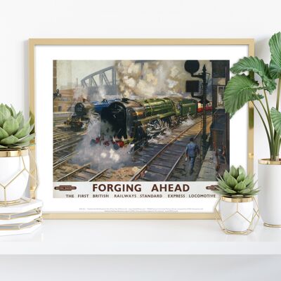 Forging Ahead - Express Locomotive - Premium Art Print