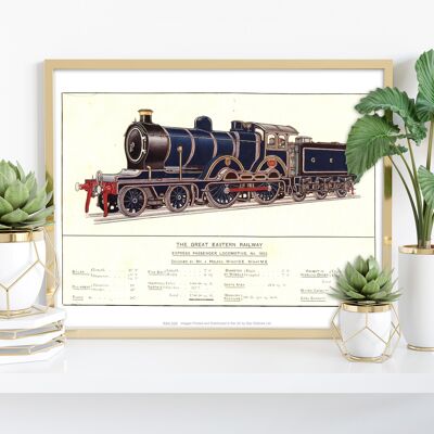 Locomotora de pasajeros Express-Great Eastern Railway Lámina artística