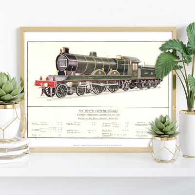 Stampa d'arte della locomotiva del passeggero espresso-ferrovia nord-orientale