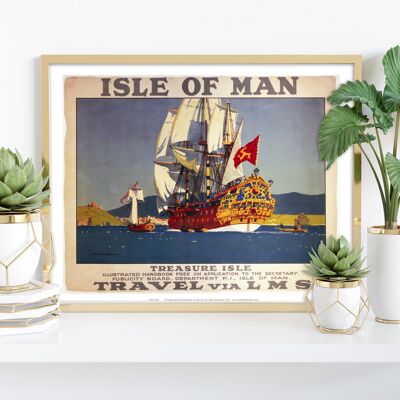 Isola di Man - Treasure Isle - 11 x 14" stampa d'arte premium