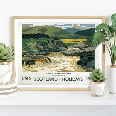Fishing In New Galloway - Scotland For Holidays Art Print