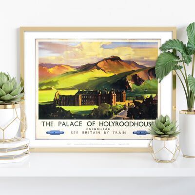 Palacio de Holyroodhouse Edimburgo - Ferrocarriles británicos Lámina artística