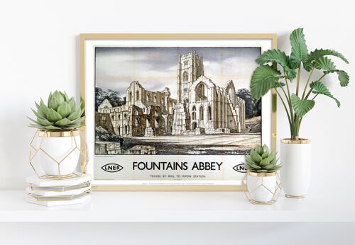 Fountains Abbey - Travel By Rail - 11X14” Premium Art Print