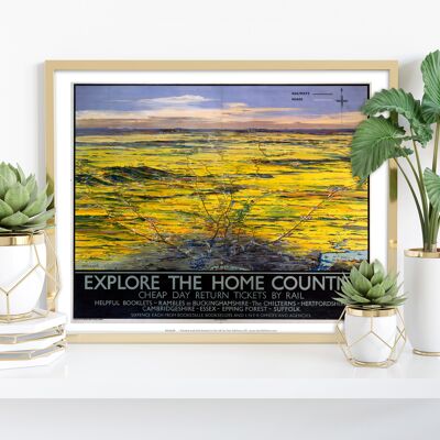Explore los condados de origen - Impresión de arte premium de 11X14"