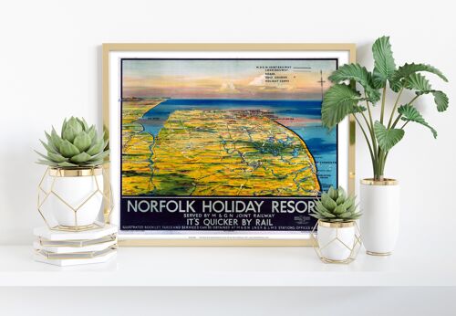 Norfolk Holiday Resorts Map - 11X14” Premium Art Print