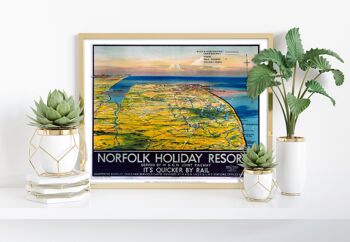 Carte des stations de vacances de Norfolk - 11X14" Premium Art Print