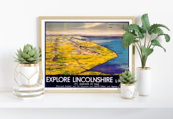 Explorez la carte du Linconshire - 11X14" Premium Art Print